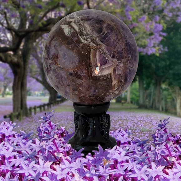Chevron Amethyst Sphere